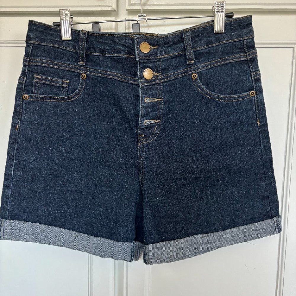 ModCloth High-Waisted Jean Shorts (Size 8)